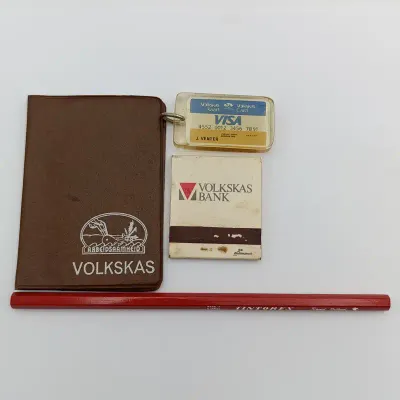 Lot of 5 vintage Volkskas bank items