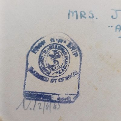 1943 WW2 Letter posted at sea - with censor mark