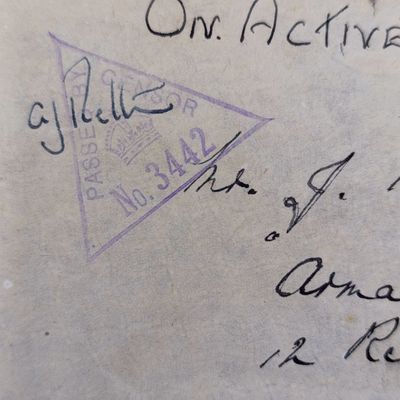 1941 WW2 On Active service cover posted from Field Post Office 174 to Pinelands South Africa - with passed by Censor 3442 rubber stamp mark