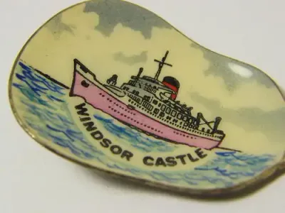 Union Castle Windsor castle enamelled jam spoon - as per photo