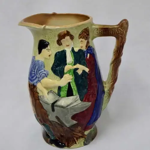 Burleigh Ware porcelain Jug - `The Runaway Marriage` - Height : 21.5cm