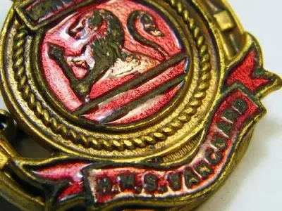 Antique HMS Vanguard sweetheart pin brooch - as per photo