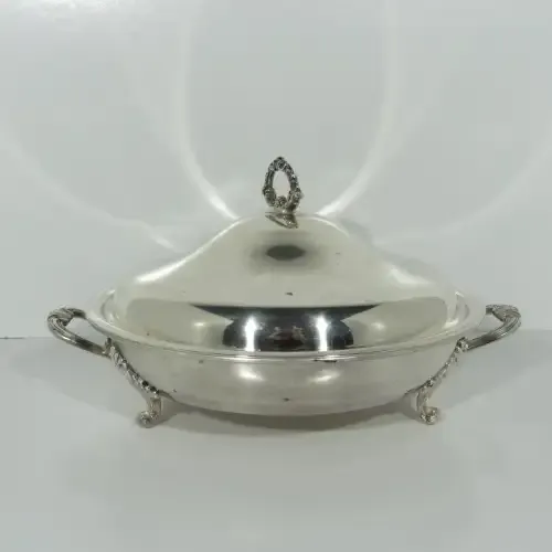 Vintage silverplated serving dish with lid