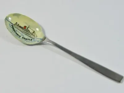 Union Castle line Pendennis castle souvenir enamelled spoon - as per photo