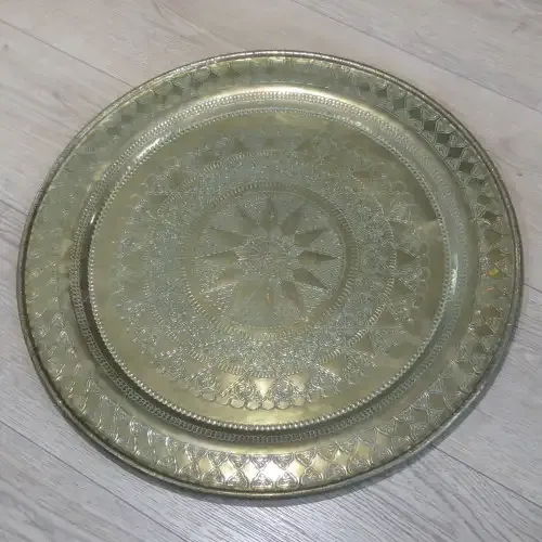 Large brass wall hanging plate - Size 64 x 64 cm