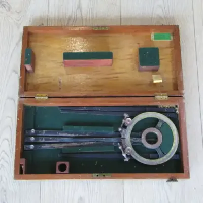 Antique Henry Hughes and Sons maritime naval station pointer in case