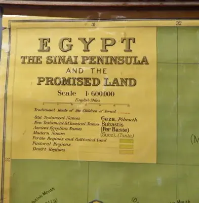 Bible Lands Cloth School map Nr.2 - Egypt and the Sinai Peninsula - 1947 - Size 115 x 93