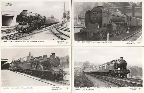 Lot of 19 different Railway theme postcards - black and white - as per photo