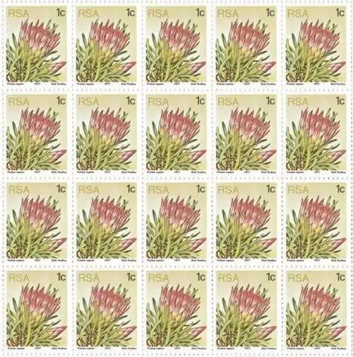 SACC 418 - Protea 1 cent Full Sheet 723-724-725-726-722A - as per scan