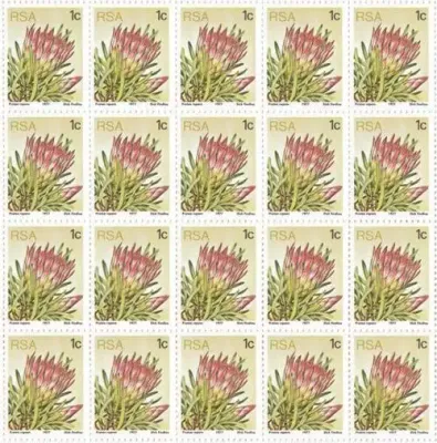 SACC 418 - Protea 1 cent Full Sheet 723-724-725-726-722A - as per scan