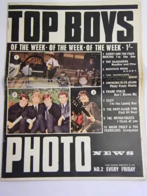 Top Boys of the week photo news magazine - Feb 15 1964 - including Beatles in the USA - as per photo