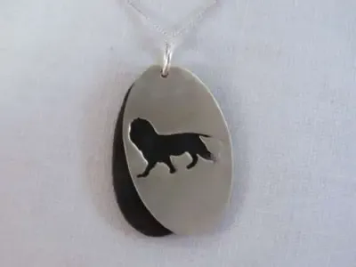 Amari sterling silver and ebony pendant with necklace - Lion