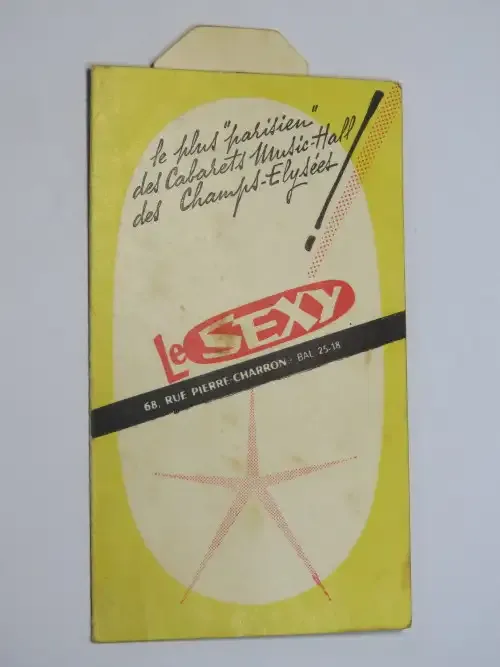 Vintage LeSexy Carbaret Music Hall card with `Strip`-tease picture
