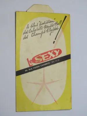 Vintage LeSexy Carbaret Music Hall card with `Strip`-tease picture