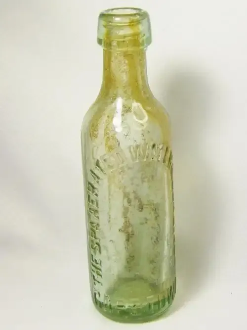 Antique spa aerated water and cordials Cape Town glass bottle - as per photo