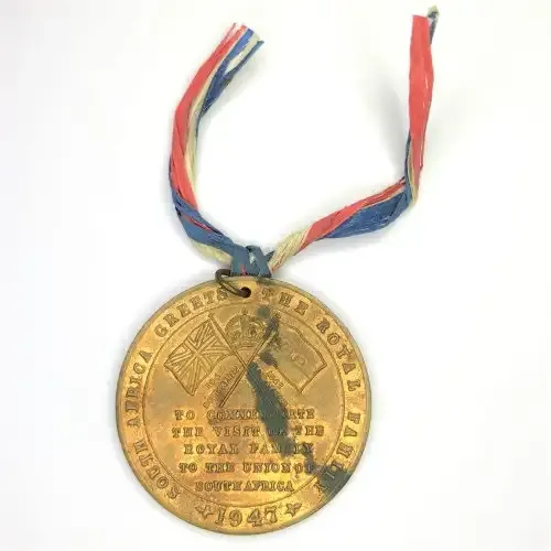 1947 Royal visit to South Africa medallion with ribbon