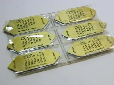 Vintage set of Graftar Everest 1971 Metal watch band calenders in booklet - as per photo