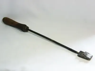 Vintage cast iron branding tool with wooden handle - no stencil - only tip to make own design