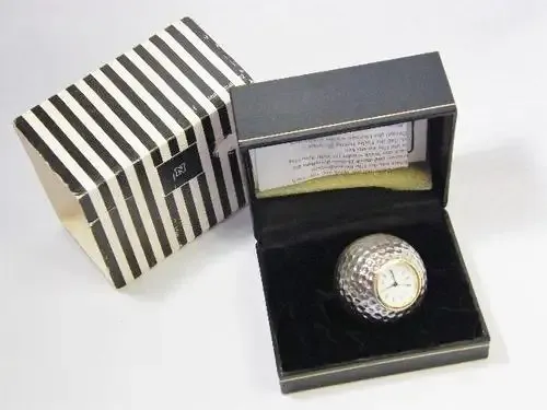 Novelty golf ball desk clock in original box