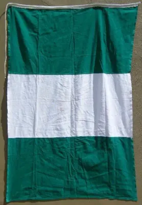 Vintage Nigeria Flag without emblem - size, 140 cm x 90 cm - as per photo