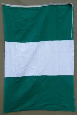 Vintage Nigeria Flag without emblem - size, 140 cm x 90 cm - as per photo