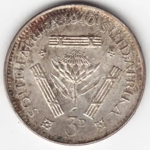 SAU Silver 1940 Three Pence - AU