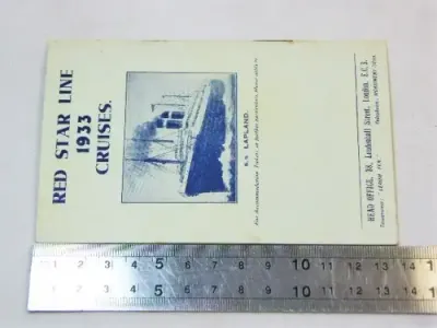 Red Star Cruises 1933 SS Lapland cruises summary for 1933