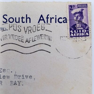 1946 Navy League of South Africa cover with Purple Navy Seaman stamp