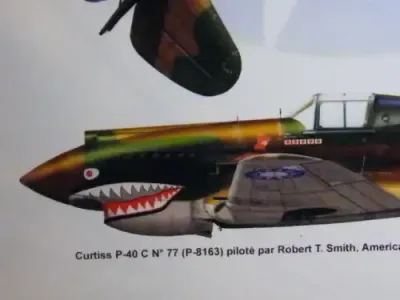 Military Aviation print of a Curtiss P-40 as used in WW2 by Pilot Robert T Smith of America