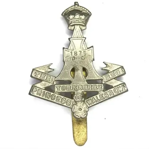 Alexandra Princess of own Yorkshire regiment cap badge with slide