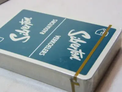 Vintage set of 2 Silverton Radiators advertising playing cards in original case