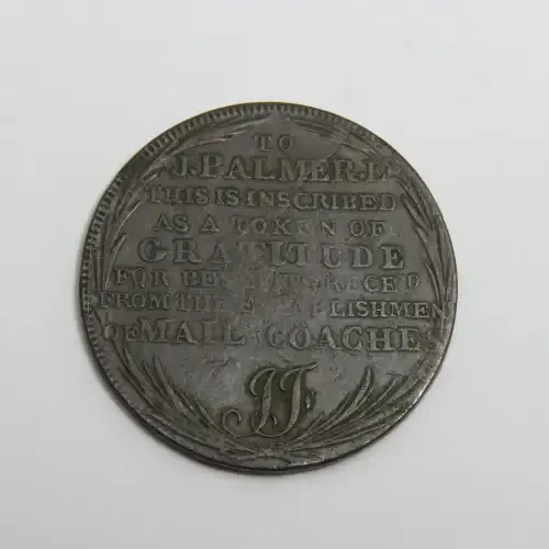 1797 Great Britain Mail Coach half penny token