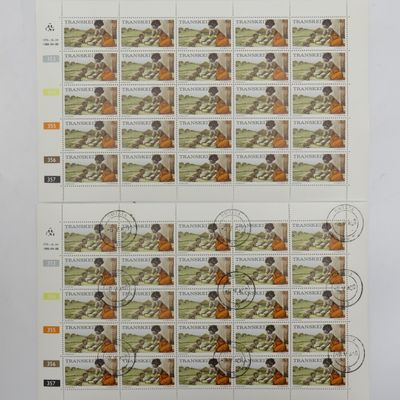Transkei - SACC 9a Full Sheets in mint and used - 353/354/355/356/357