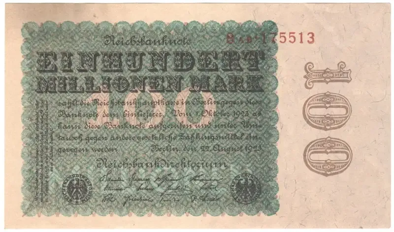 Germany 1923 Reichsbanknote 100 Millionen Mark