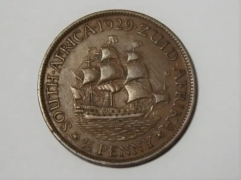 1929 SA Union half penny - EF