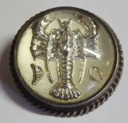 Vintage sterling silver cancer intaglio brooch - Weighs 7,6 grams