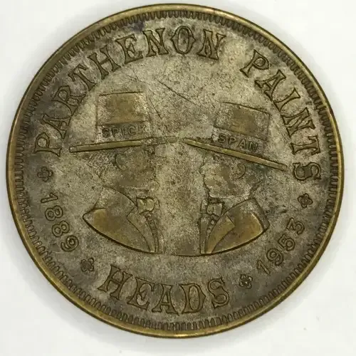 Parthenon Paints 1889 - 1953 Brass token