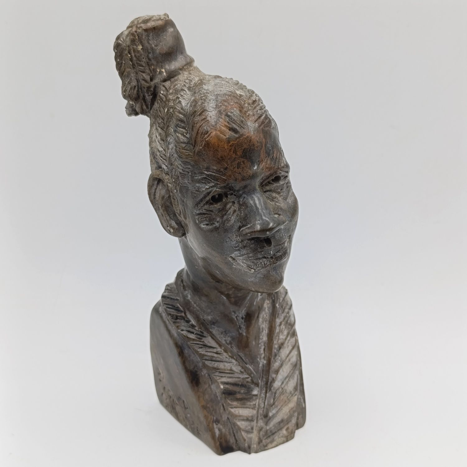 African woman green opal stone African carving