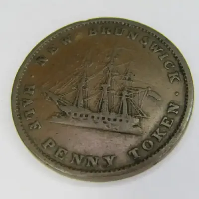 1843 Canada New Brunswick token half penny token - VF