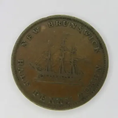 1843 Canada New Brunswick token half penny token - VF