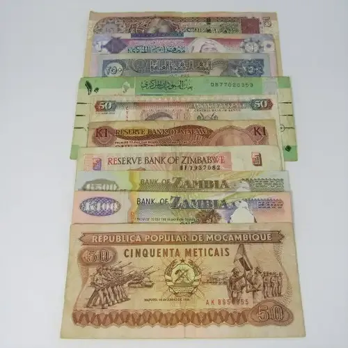 Lot of 10 bank notes from Africa