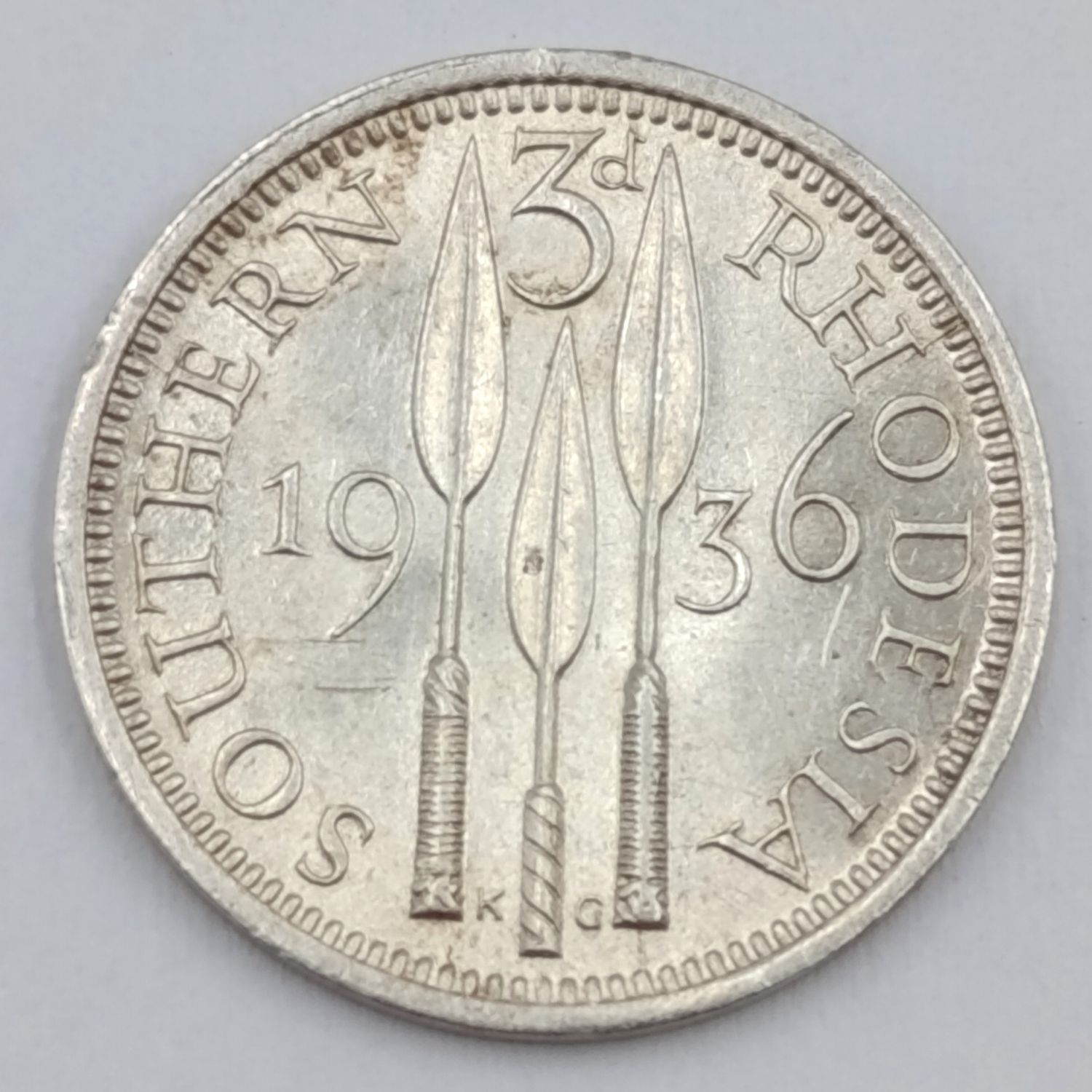 Southern Rhodesia 1936 Tickey 3d AU