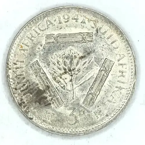 1941 SA Union 3d Pence - Uncirculated