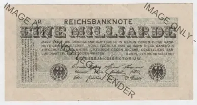 Eine Milliarde Mark banknote - Germany, 1923