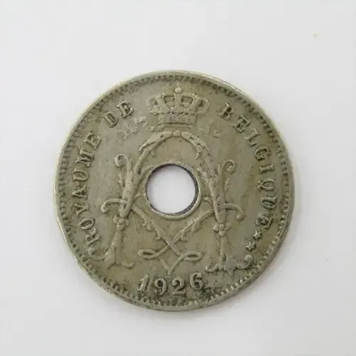 1926 Belgium Silver 5 Centimes with 6 out of place