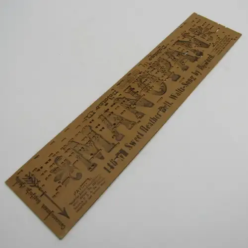 Punched Media MANOPAN music box strip - 146 M - Sweet Heather Bell Waltz - Late 1800`s