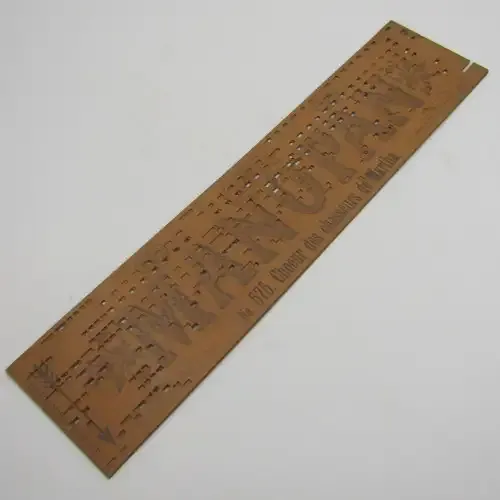 Punched Media MANOPAN music box strip - No. 575 - Choeur des Chasseurs de` Martha - Late 1800`s