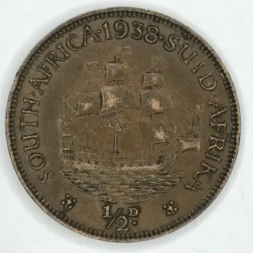 1938 SA Union half penny - EF