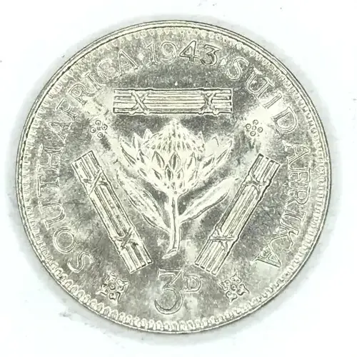 1943 SA Union Threepence tickey - UNC