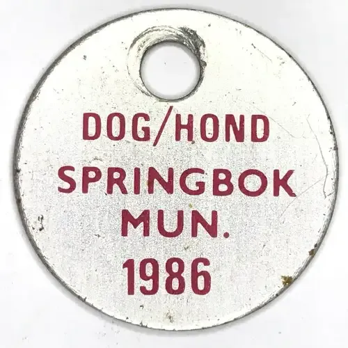 1986 Springbok Municipality dog licence